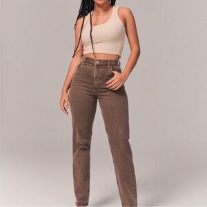 The 90s Straight Ultra High Rise Jeans - Brown